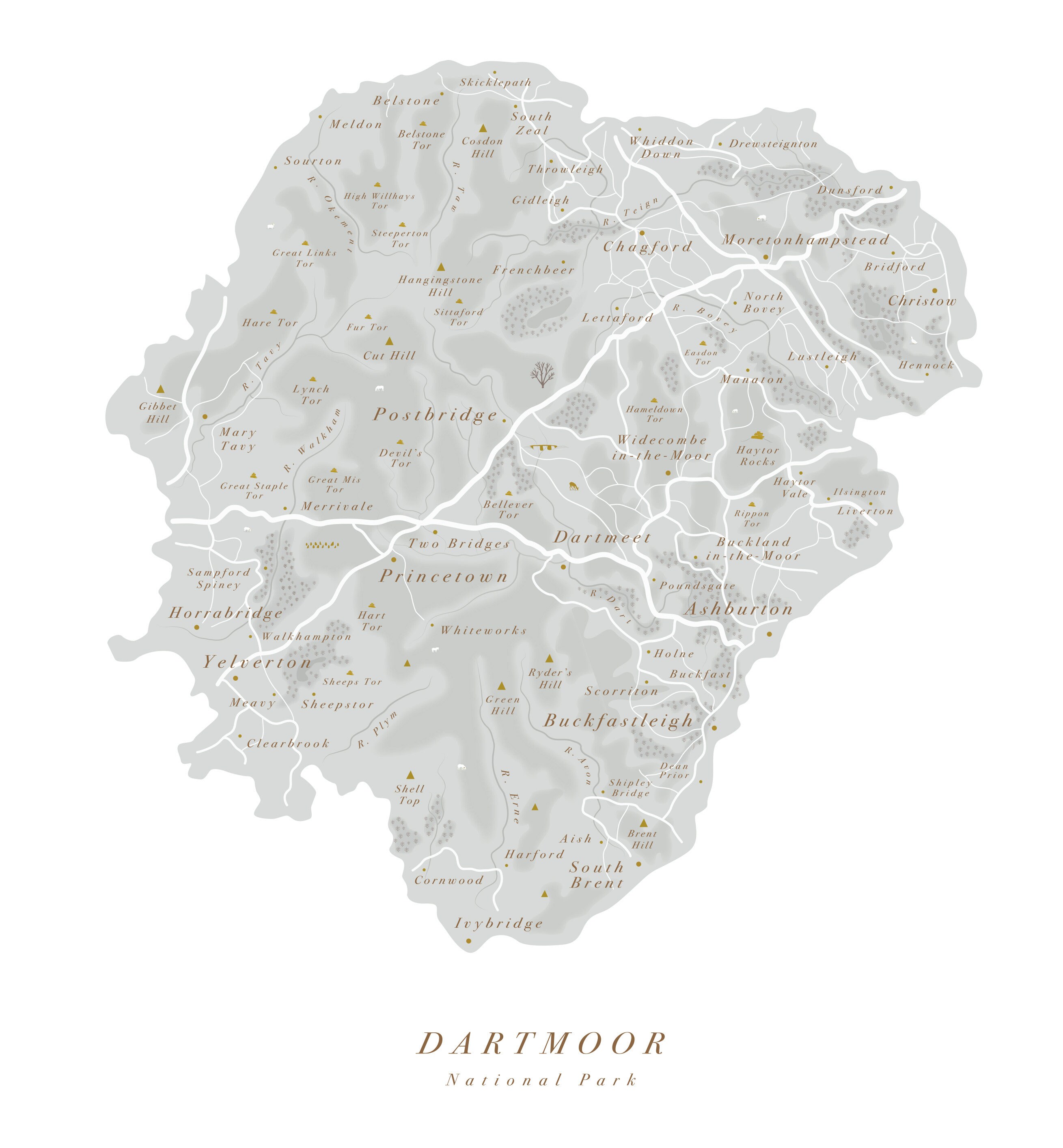 Dartmoor Tote Bag. Dartmoor Map Tote Bag. Dartmoor Gift. Devon Etsy