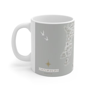 Cotswolds Map Mug. 11oz Mug. Cotswolds Cup. Cotswolds Gift. Souvenir Mug.