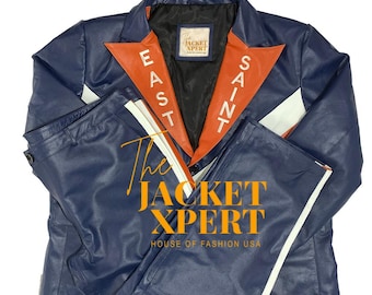 Men’s Custom Made Royal Blue & Orange Racing Style Tracksuit – Sporty Luxury Designer Set