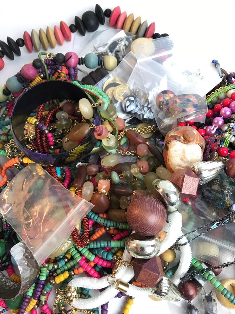 Mix Lot Costume Jewelry 4 Lbs Jewelry for Repair or Crafting
