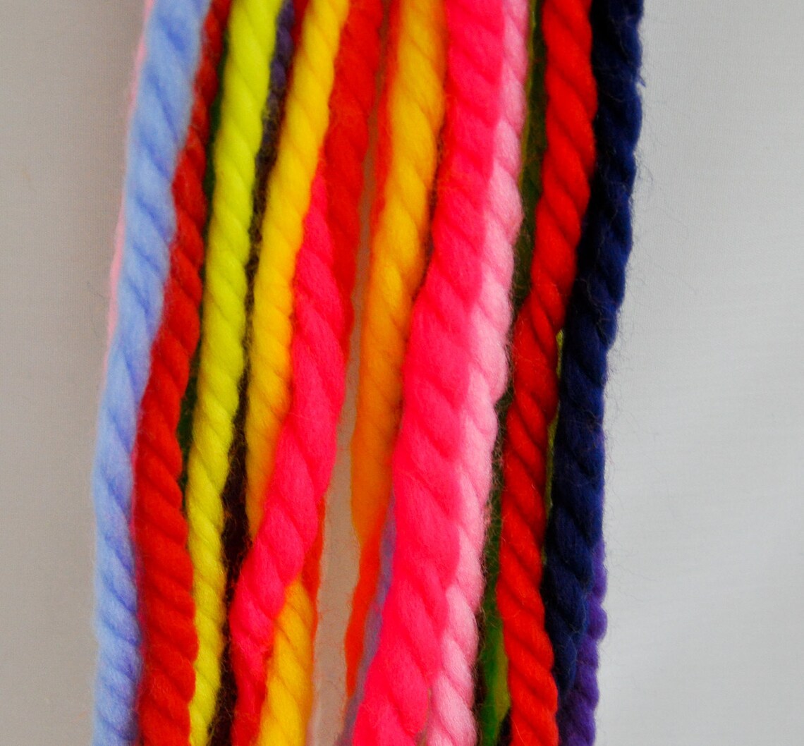 1970s Multicolored Acrylic Yarn Hair Ties Never Used Etsy