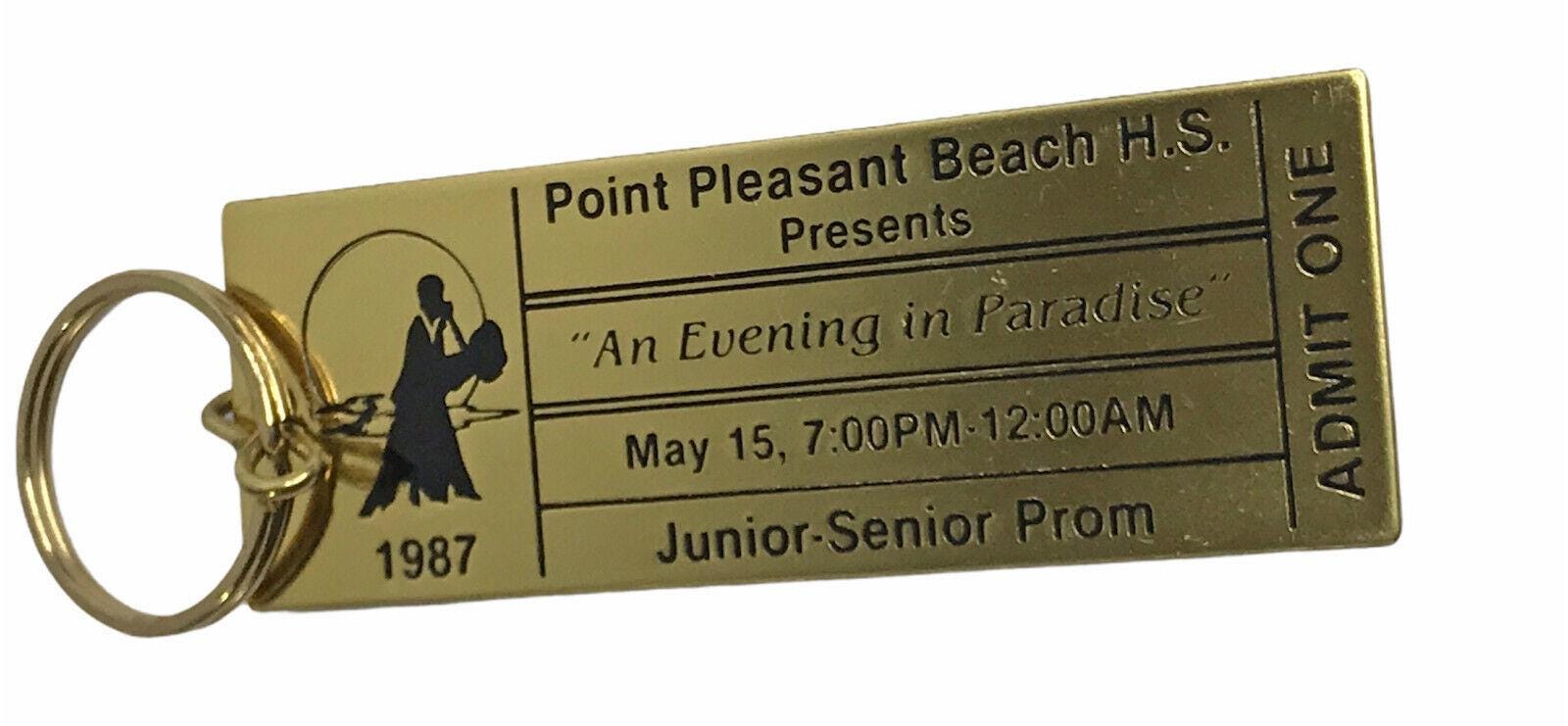 Prom Keychains Vintage 1987 Point Pleasant High School NJ Prom Keychain, Gold Tone ...
