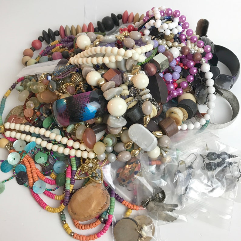 Mix Lot Costume Jewelry 4 Lbs Jewelry for Repair or Crafting