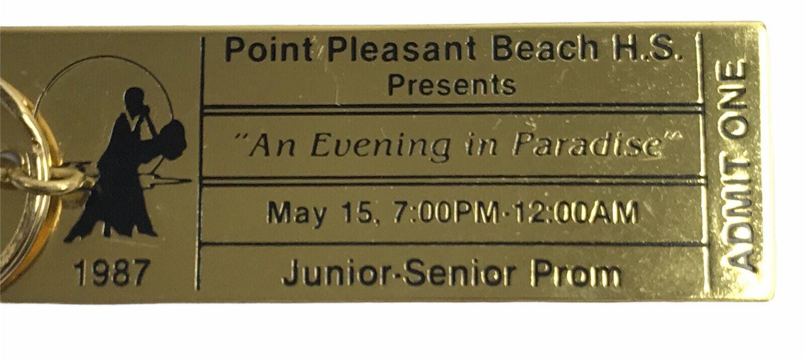 Prom Keychains Vintage 1987 Point Pleasant High School NJ Prom Keychain, Gold Tone ...