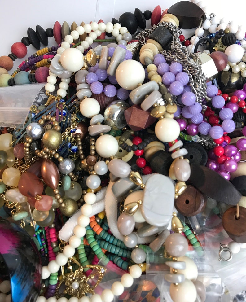 Mix Lot Costume Jewelry 4 Lbs Jewelry for Repair or Crafting