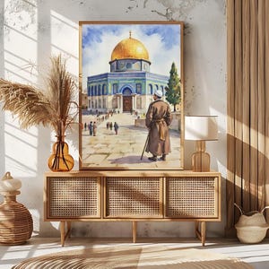 Dome of the Rock Art, Islamic Wall Art, Al Aqsa Painting, Al Aqsa Print, Al Aqsa Wall Art, Mosque Art