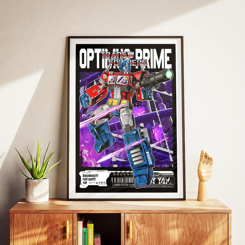 Optimus Prime Digital Poster, Transformers Wall Art, Mecha Robot Print ...