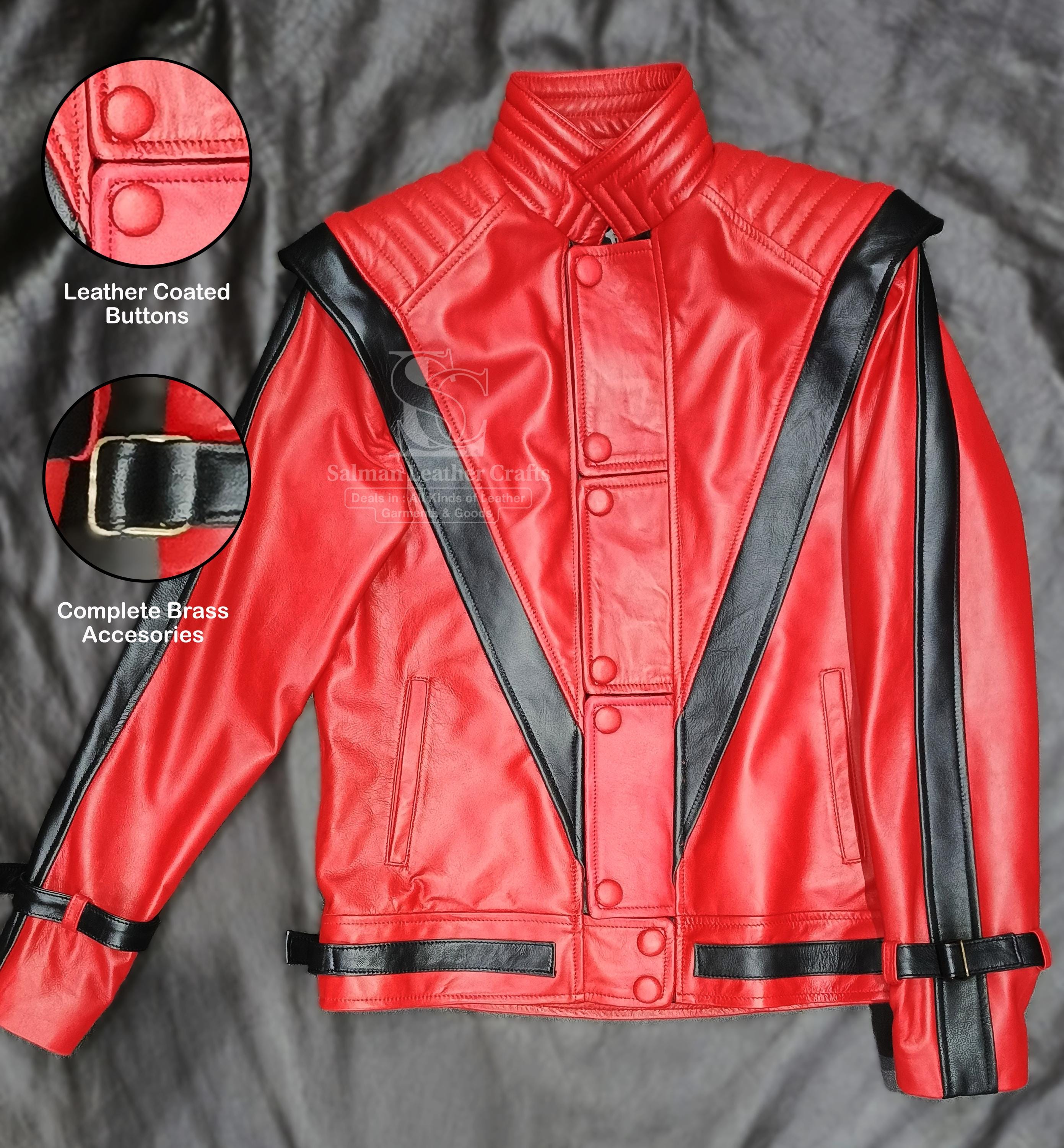 Michael jackson red thriller leather jacket - Etsy 日本
