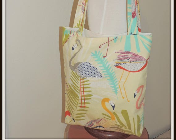 market tote, flamingo tote and wristlet, beach lover bag and wristlet, flamingo market tote, Everyday tote and pouch, flamingo lover gift