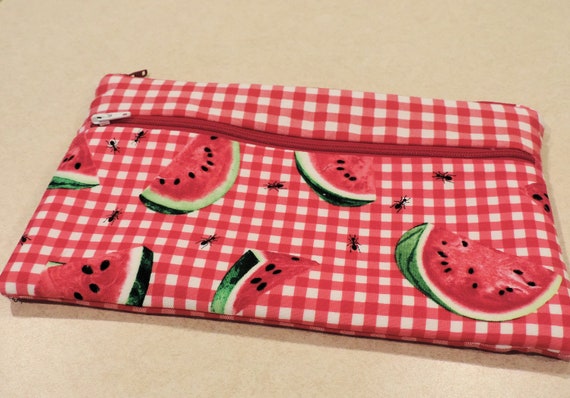 watermelon bag, summer pouch, watermelon purse organizer, watermelon festival, summer purse, picnic check bag