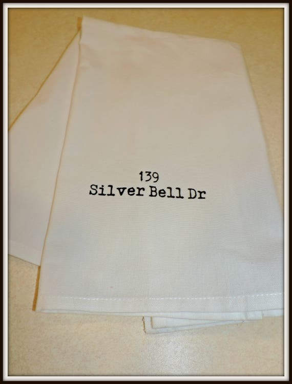 zip code towel, your city gift,address dish towel, hometown gift, address towel, agent gift, closing gift, housewarming gift, new home gift