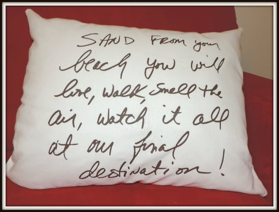 handwriting pillow, remembrance pillow, handwritten note, keepsake pillow, hand writing gift, remembrance gift, bereavement, in memory of