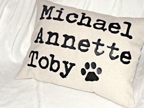 family names pillow, personalized names pillow, children names pillow, pet name pillow, Grandchildren gift, grandma gift, family gift
