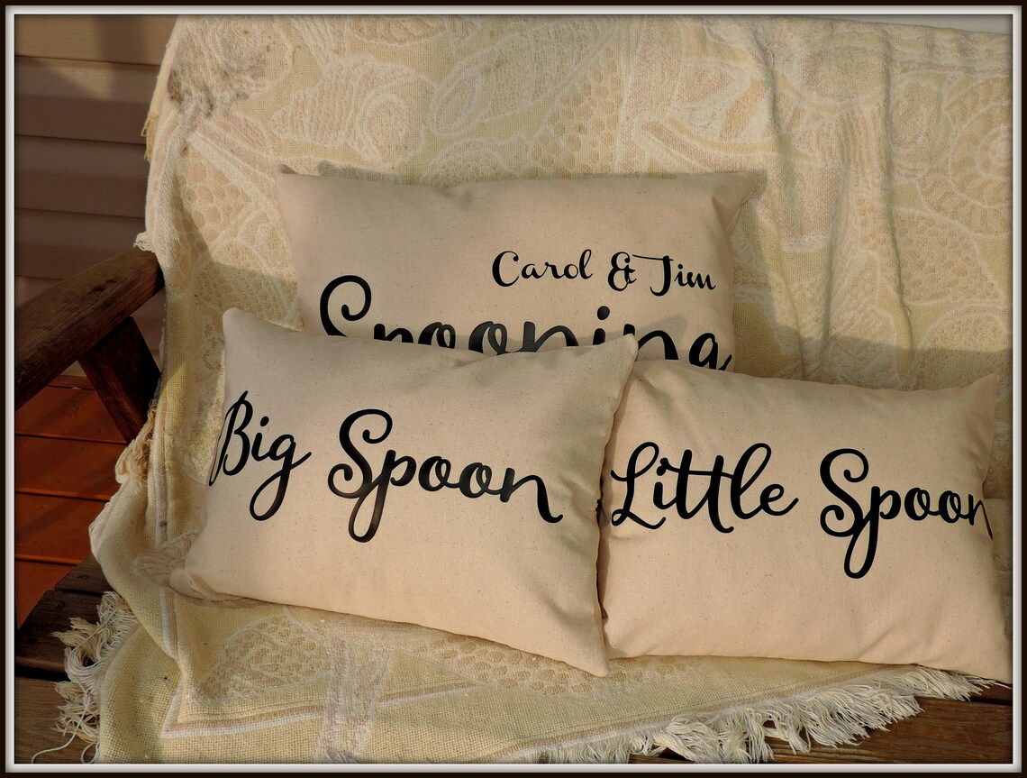 Spooning Pillow Set Big Spoon Pillow Little Spoon Pillow Etsy