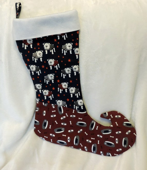 English Bulldog stocking, unique christmas stocking, elf stocking, dog lover stocking, personalized pet stocking