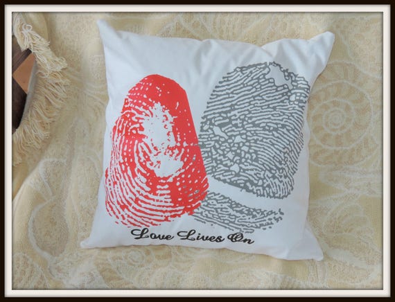 custom Fingerprint pillow, fingerprint couples pillow, memorial gift, loss of child gift, condolences gift, bereavement fingerprint pillow