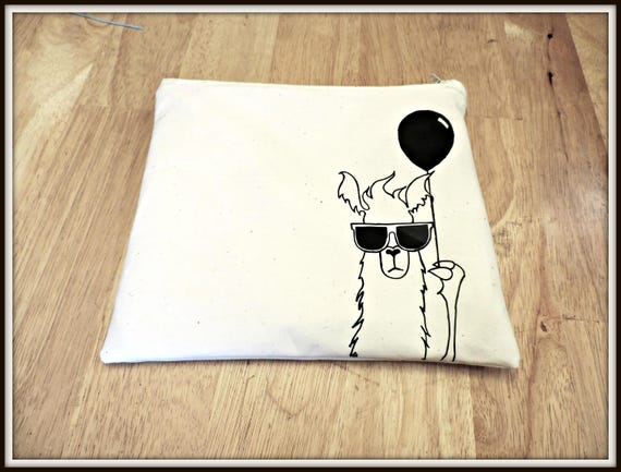 cool llama cosmetic bag, llama organizer bag, balloon llama, llama sunglasses cosmetic bag, personalized bag, electronics bag, teacher gift