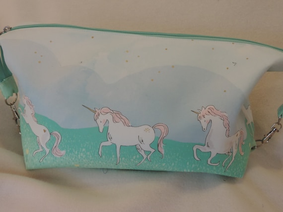 Unicorn Retreat bag, knitting crochet project bag, large Toiletry bag, unicorn fabric, unicorn travel bag, unicorn toiletry bag