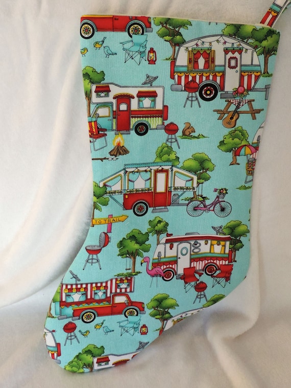 RV Christmas stocking, Glamper stocking, Unique Christmas Stocking, Snowbird Christmas decor, Florida Home Decor, Retired Christmas stocking