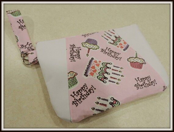birthday wristlet, birthday clutch, date night wristlet, birthday gift wristlet, happy birthday bag, birthday purse, birthday gift purse