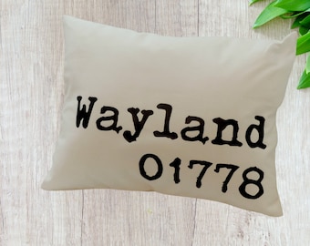 Zip code pillow, City and Zip Code Pillow,  Address Pillow, agent Closing Gift, new home gift, Apalachicola,