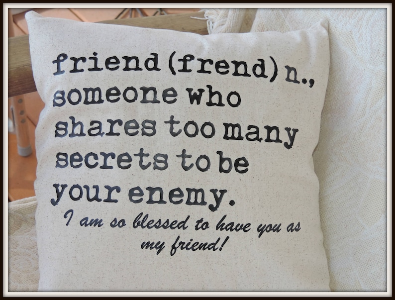 Friend definition pillow your friend pillow best friend Etsy