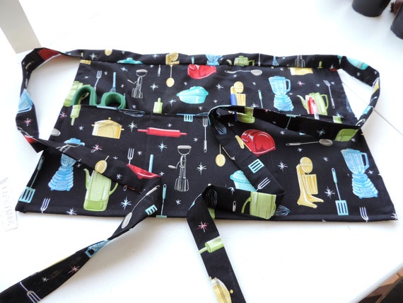 Retro Server apron, Diner waitress apron, glamper apron, pocket apron, Craft fair apron, retro kitchen apron, farmers market apron
