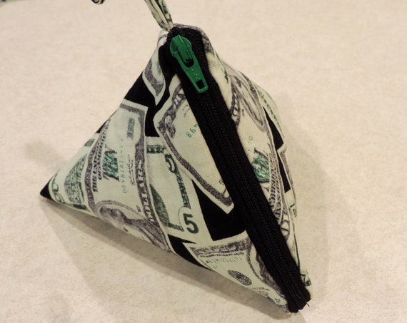 money triangle purse, pyramid pouch, pyramid coin pouch, triangle pouch, fashion purse, money coin purse