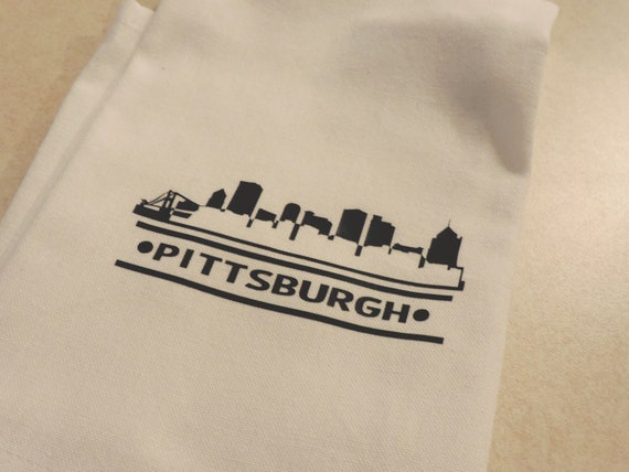 city skyline towel, Pittsburgh gift, your city gift, hometown gift, address towel, agent closing gift, housewarming gift, new home gift
