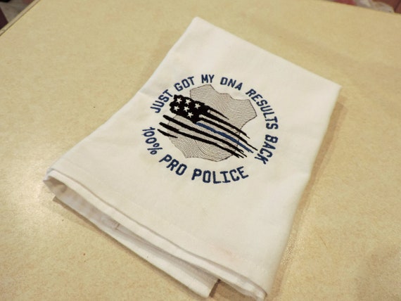 back the blue towel, blue lives matter towel, support police towel, pro police gift, police hostess, support the police gift, patriotic gift