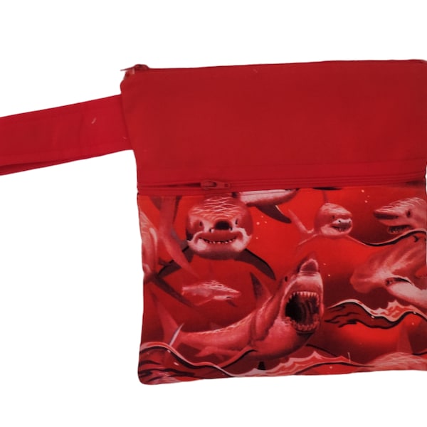 wet dry pouch, Period supply Pouch, shark week, Feminine Product Bag, 1st Period Emergency Bag, Period Bag for teen Girls