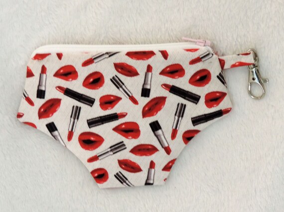 Panties pouch, panty coin purse, valentine coin purse, lipstick coin purse, cheeky gift, cheeky bikini