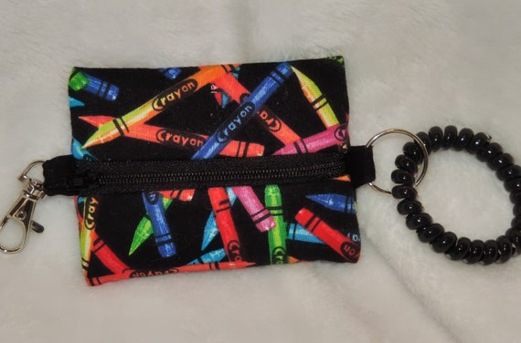 crayon small boxy bag, teacher appreciation gift, edc, change pouch, stocking stuffer, boxy coin purse, white elephant gift,