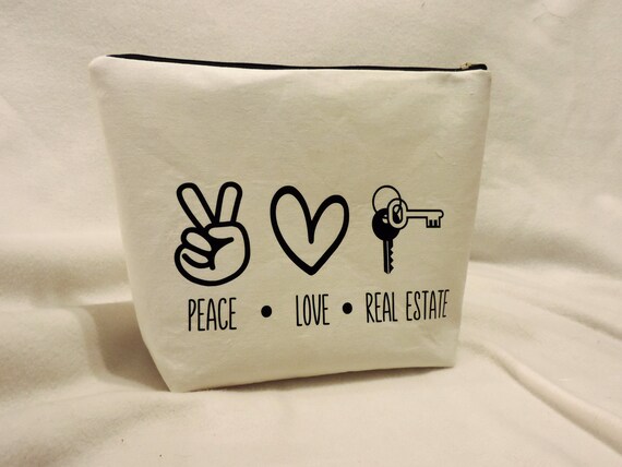 real estate agent bag, agent gift, real estate cosmetic bag, real estate occupation gift, real estate gifts