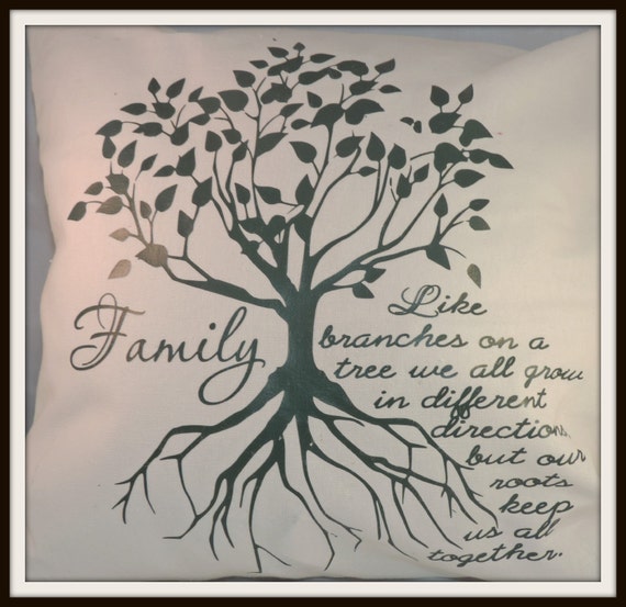 Family Tree pillow, family roots, back to school, family reunion gift, parent gift pillow, adoptee pillow, college student gift, dorm decor