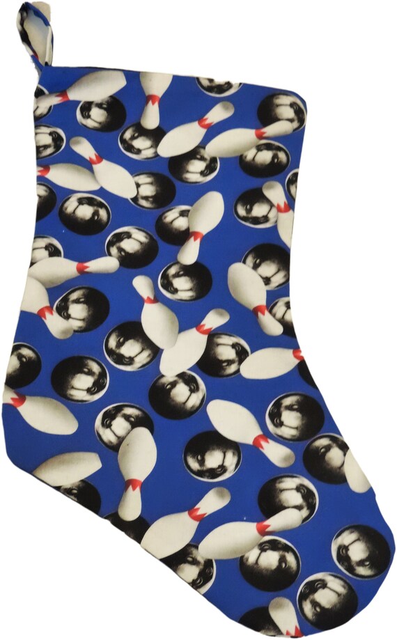 bowling Christmas stocking, unique Christmas stocking, bowling team stocking, Gift for bowling league, bowling captain stocking
