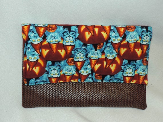 Halloween clutch, glow in dark handbag clutch, gnomes clutch, jack o'lantern clutch, festive party clutch, Halloween purse, holiday clutch