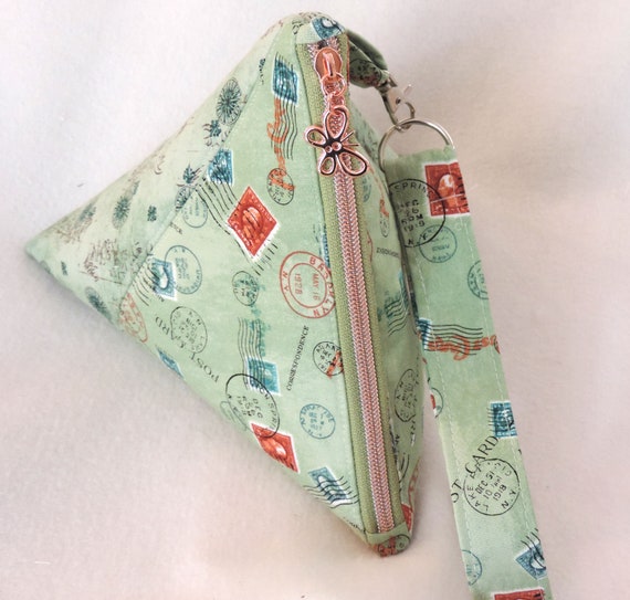 postal Triangle purse, top handled purse, pyramid mail pouch, postal wristlet, triangle pouch, postal worker appreciation, mail lady gift