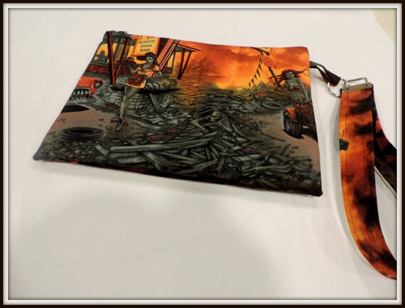 zombie handbag clutch, zombie date night bag, apocalypse bag, sexy zombie bag, zombie wristlet, apocalypse pouch, zombie lover gift