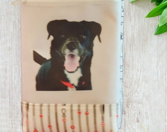 custom photo on crossbody purse, pet picture on phone bag, gift for pet lover, gift for groomer