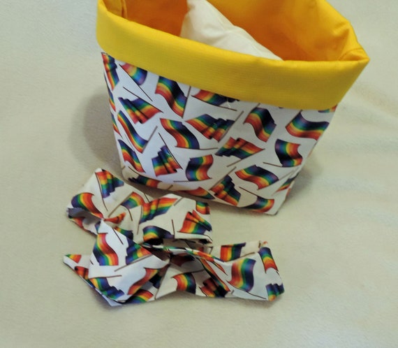 rainbow flag basket, LGBTQ gift, hug in a basket gift, air hug gift, basket filler pillow, quarantine gift, fabric plant cover, pride basket