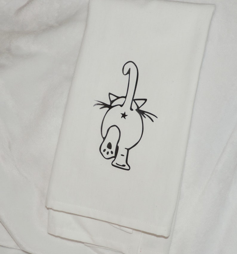 Cat Butt Towel Cat Butt Art Pig Butt Towel Farmhouse Decor Etsy