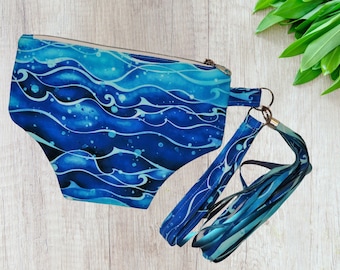 beach bikini wristlet, panties clutch, panty wristlet, purse for cruise, resort wear, beach wedding accessory, best friend gift