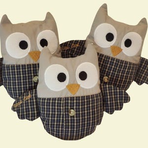 custom memorial plush owl stuffed animal, grief gift for loss of child, loved ones memory gift from clothing, remembrance gifts for loss of