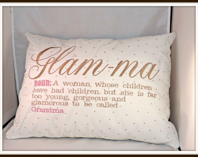 Glamma, Glamma Pillow, , Glamma Definition Pillow, Dictionary Glamma