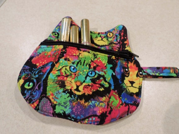 cat pouch, cat Keychain Coin Pouch, Cat bag, cat coin purse, cat purse charm, cat lover gift