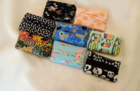 fabric tissue covers, fabric tissue holder, dog themed tissue cover, animal tissue cover, skull tissue cover, sloth tissue cover