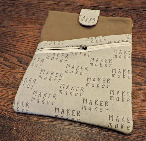 Makers book sleeve, Makers planner cover, crafty book cover, etsy artisan book cover, planner cover with pocket, planner organizer