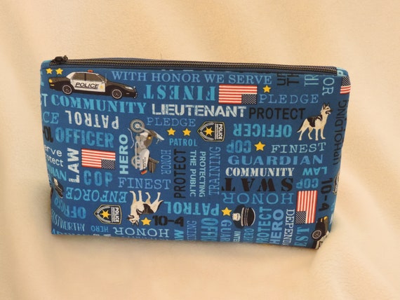 police cosmetic bag, police officer gift, police academy gift, first responder gift, police appreciation gift, police toiletry bag