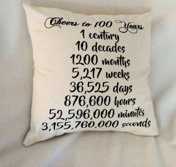 100th birthday gift, 100th countdown, milestone birthday gift, 100th birthday pillow, 1922 birthday, gift for grandma, born in 1922